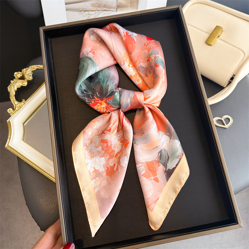 2026 New Floral Print Silk Squ - đánh giá và giá Silk Scarf Square