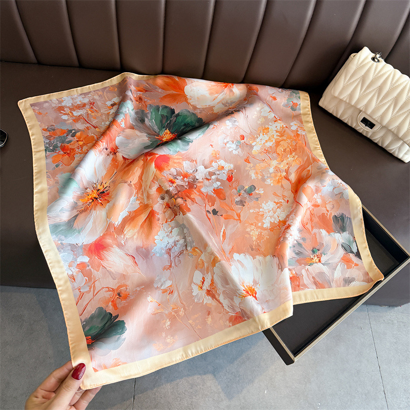 2026 New Floral Print Silk Squ - đánh giá và giá Silk Scarf Square
