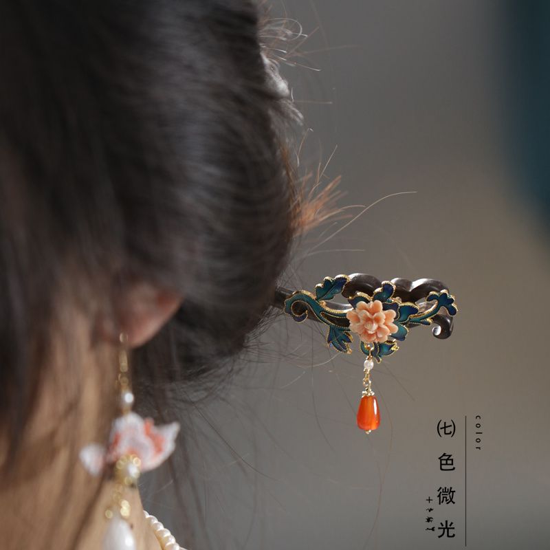 Wooden Hairpin Enameled Tassel - đánh giá và giá Women'S Red Accessories