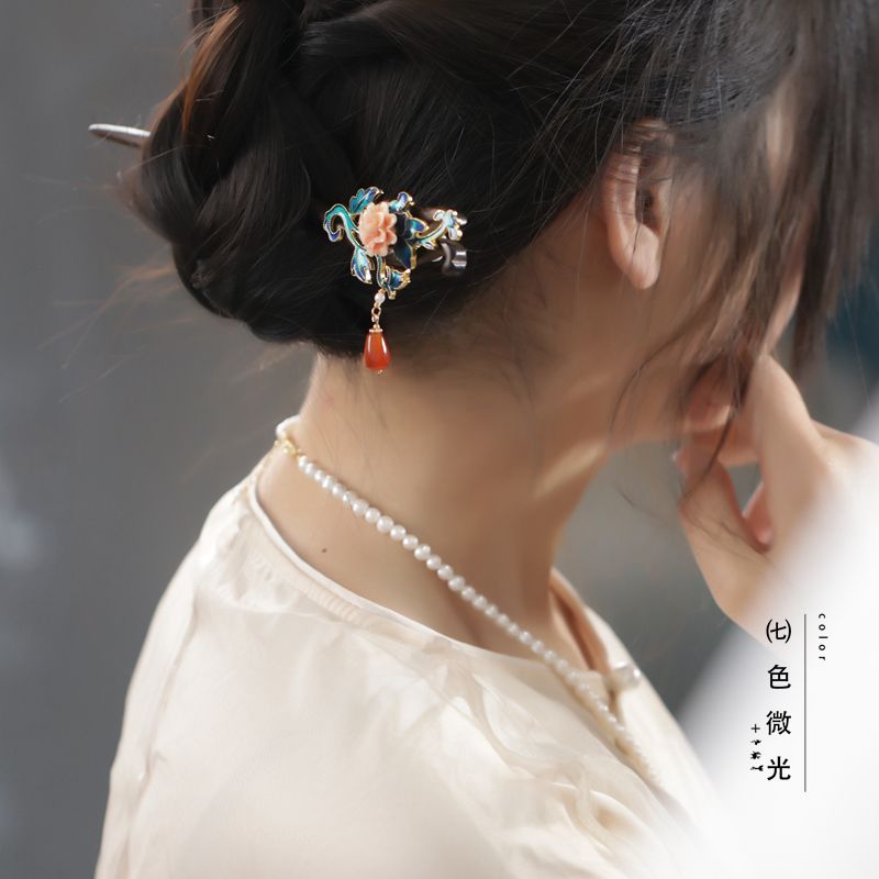 Wooden Hairpin Enameled Tassel - đánh giá và giá Women'S Red Accessories