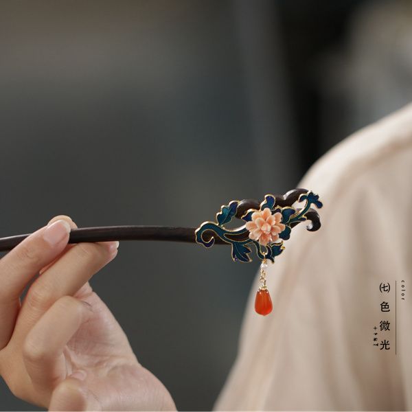 Wooden Hairpin Enameled Tassel - đánh giá và giá Women'S Red Accessories