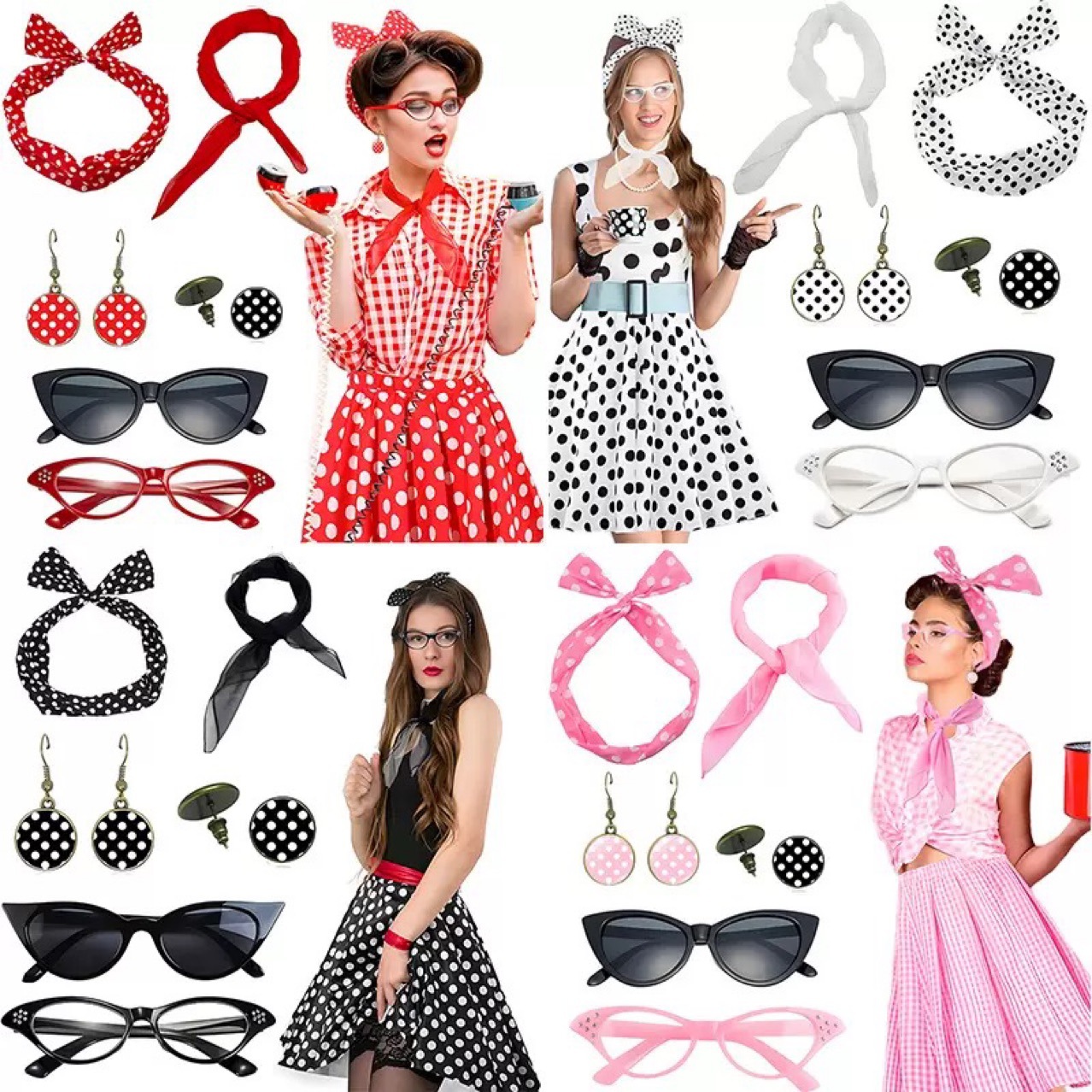 1950s Retro Hippie Party Women - đánh giá và giá Women'S Accessories In The 1950S