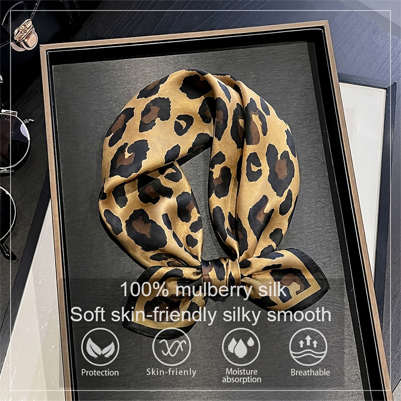 100% Silk Square Scarf Leopard - đánh giá và giá Silk Scarf Square